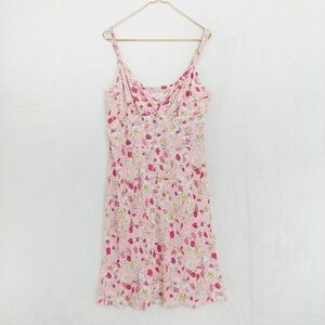 LOFT Pink Floral Print Sleeveless Strappy Party Mini Dress 3689